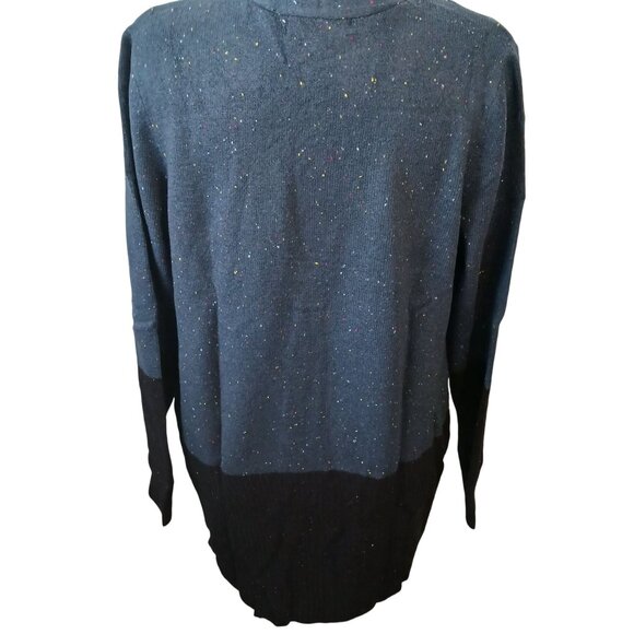 Love Ellie, Size L, Teal & Black Colorblock Knit Duster‎ Cardigan with Pockets - Picture 5 of 13